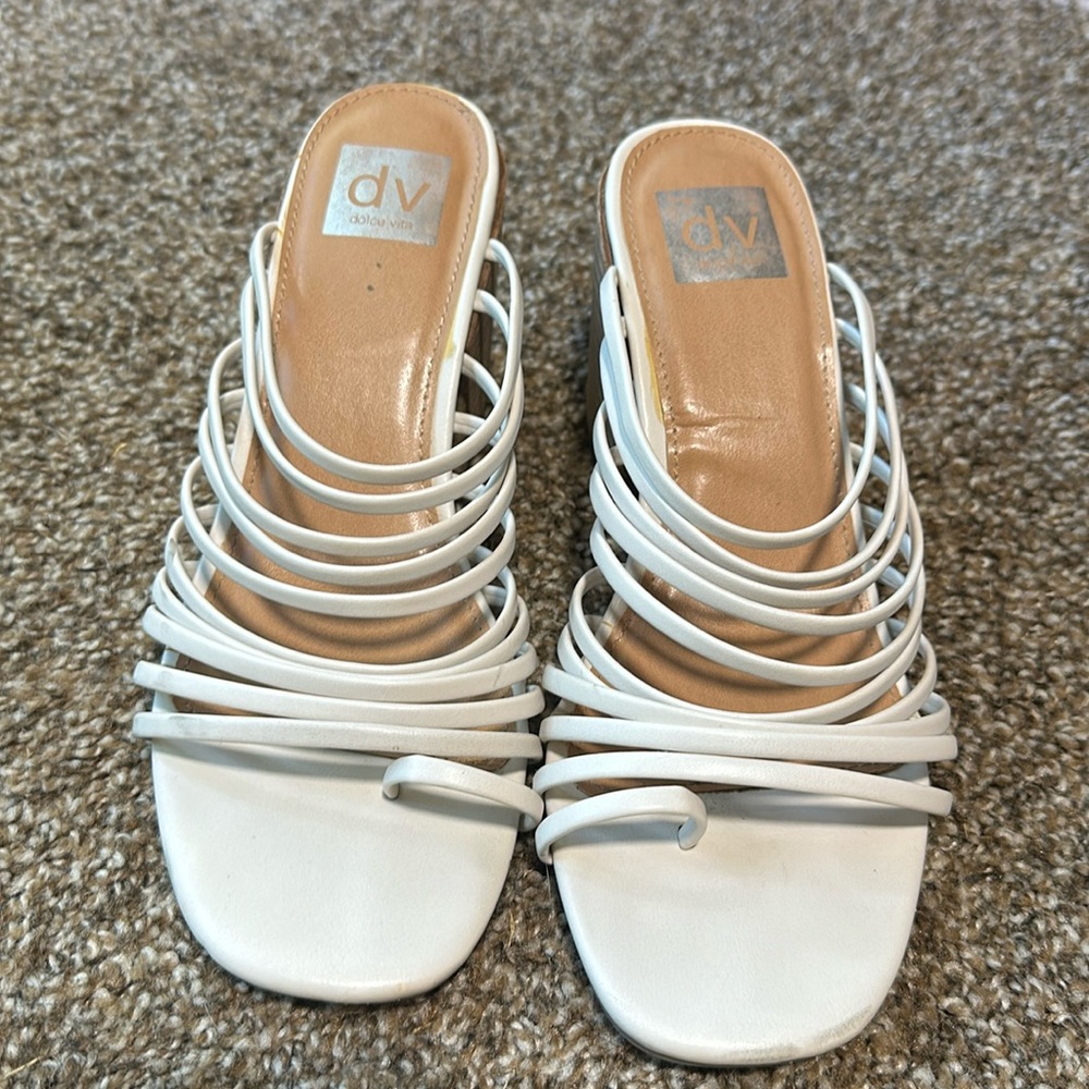 dv Dolce Vita Strappy White Sandals